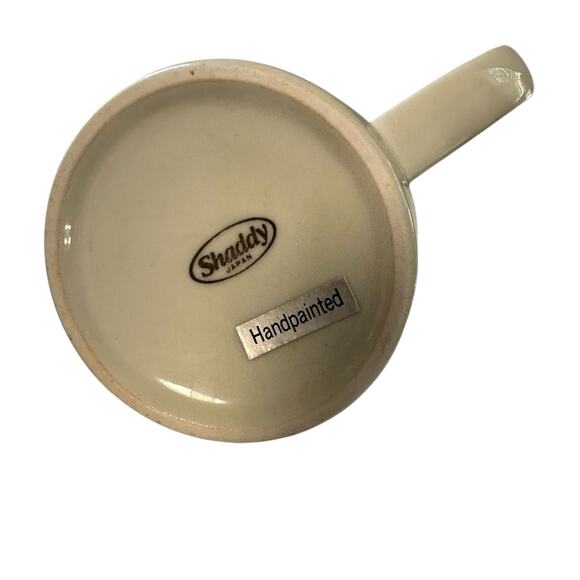 Penguin Hand Painted Stoneware Coffee Mug Shaddy Japan Embossed Cream Black - Picture 6 of 6